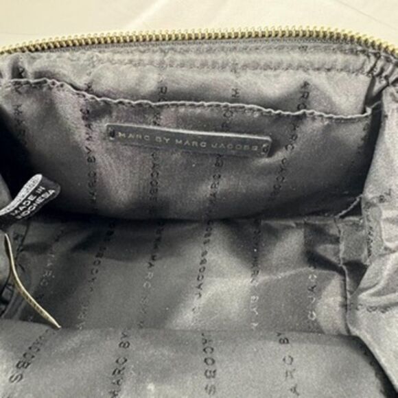 MARC BY MARC JACOBS Black Nylon Cosmetic Bag with Gold Zipper - Picture 2 of 5
